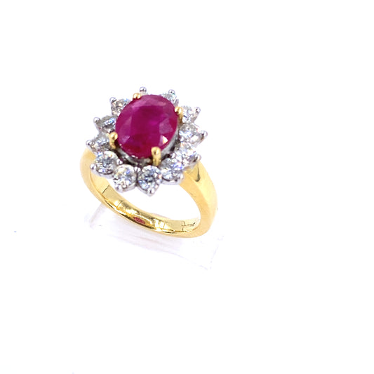 Women’s 11.1g Diamond Ruby Cocktail Ring - 1.20ct