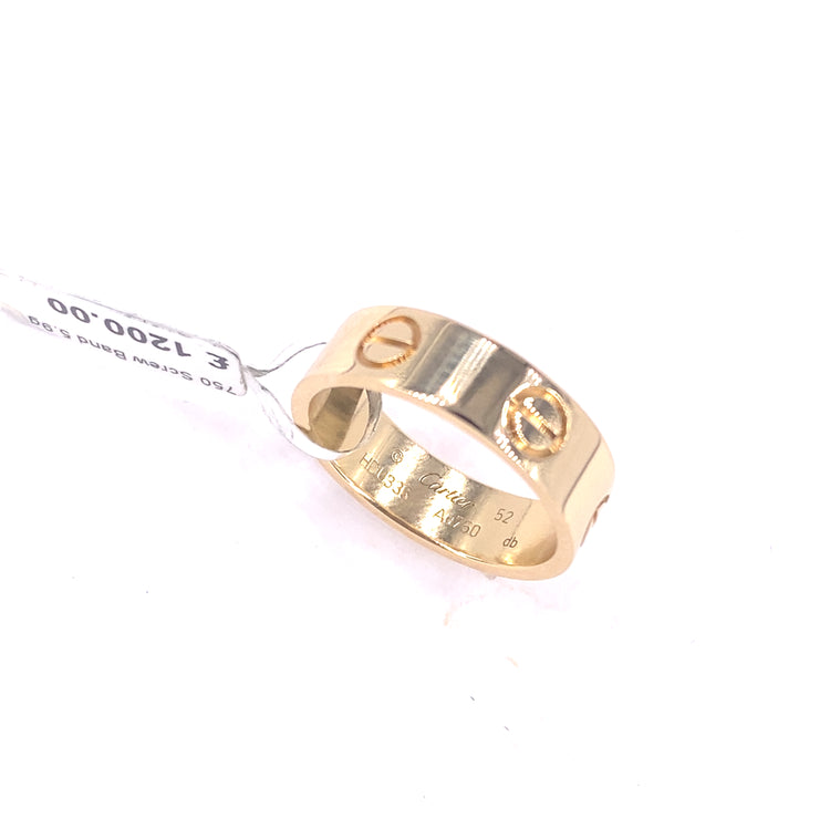 Women’s 18ct Yellow Gold Original Cartier Ring - Size 52 5.9g