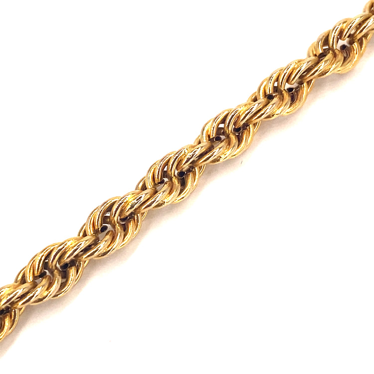 Children’s 9ct Yellow Gold Rope Bracelet- 3.6g 6”