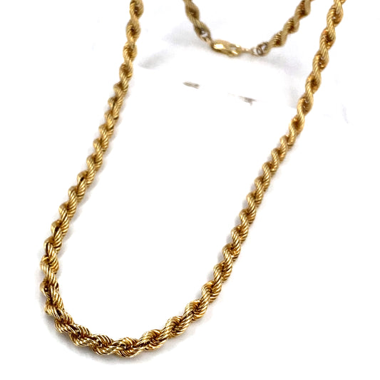 Unisex 9ct Yellow Gold Rope Chain