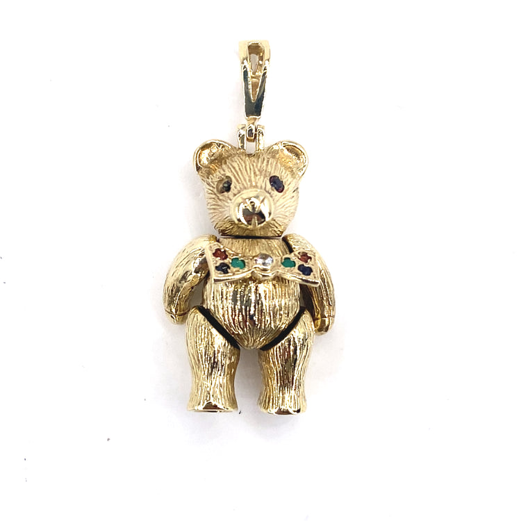 Women’s 9ct Yellow Gold Articulated Teddy Bear Pendant - 15g