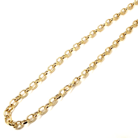 Unisex 9ct Yellow Gold Diamond Cut Belcher Chain - 22.5g 24”