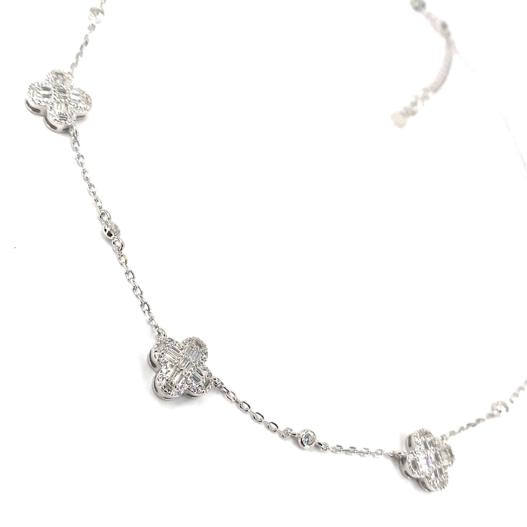 Women’s 925 Silver ‘Bloom’ Necklace - CZ Set