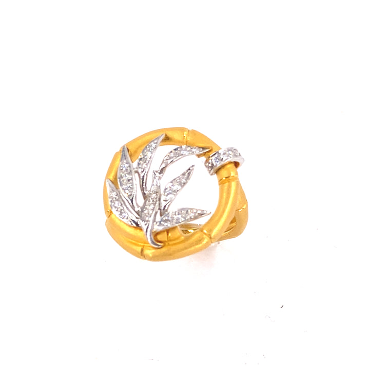 Womens 18ct Yellow Gold Diamond Carrera Y Carrera Ring - 8.6g 0.50ct