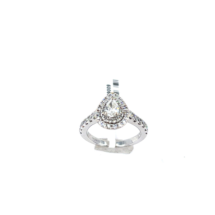 18ct Diamond Engagement Ring - 1ct Total, Pear Cut - Hyman’s Jewellers