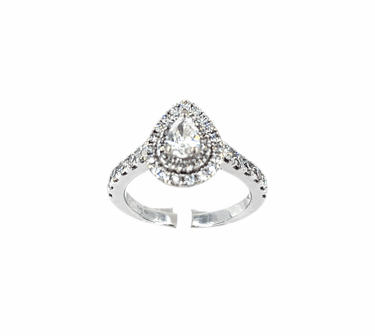 18ct Diamond Engagement Ring - 1ct Total, Pear Cut - Hyman’s Jewellers