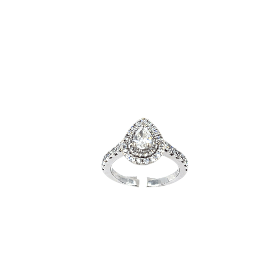 18ct Diamond Engagement Ring - 1ct Total, Pear Cut - Hyman’s Jewellers