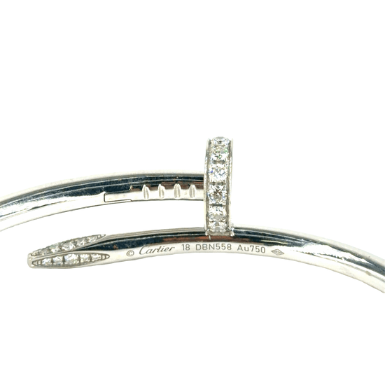 18ct White Gold Diamond Nail Bangle - Hyman’s Jewellers