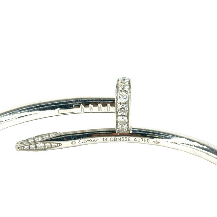 18ct White Gold Diamond Nail Bangle - Hyman’s Jewellers