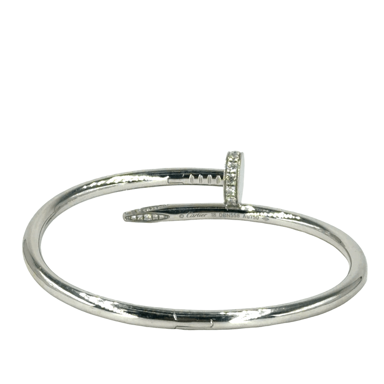 18ct White Gold Diamond Nail Bangle - Hyman’s Jewellers