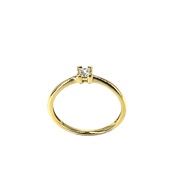 18CT Yellow Gold Diamond Solitaire Ring - Hyman’s Jewellers