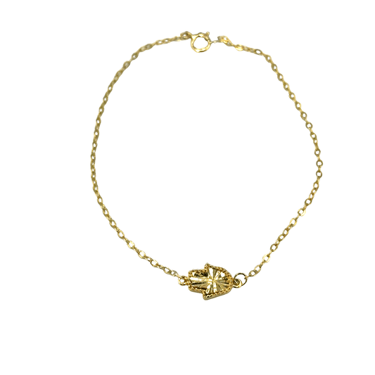 18CT Yellow Gold Hamsa Hand Chain Bracelet 1g - Hyman’s Jewellers