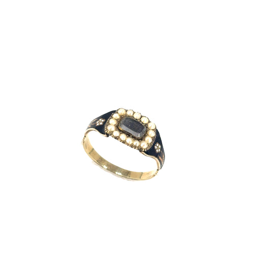 Women’s 15ct Yellow Gold Victorian Mourning Ring -1.7g