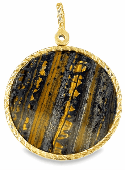 Women’s 9ct Yellow Gold Tiger’s Eye Pendant - 19g