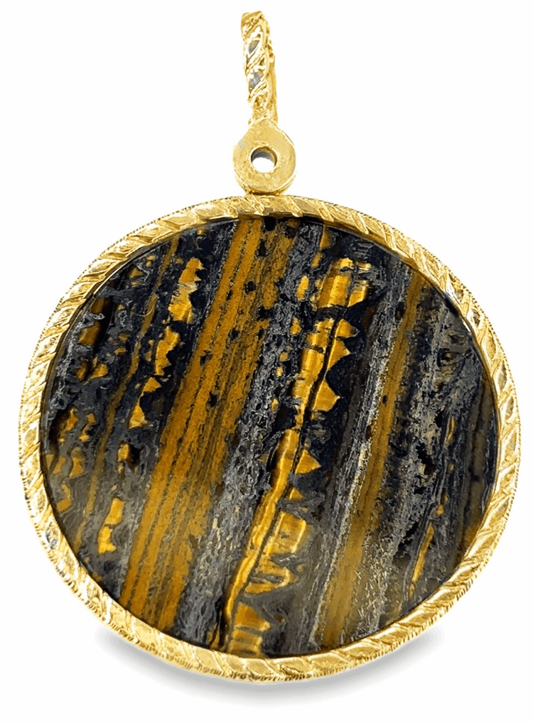 Women’s 9ct Yellow Gold Tiger’s Eye Pendant - 19g