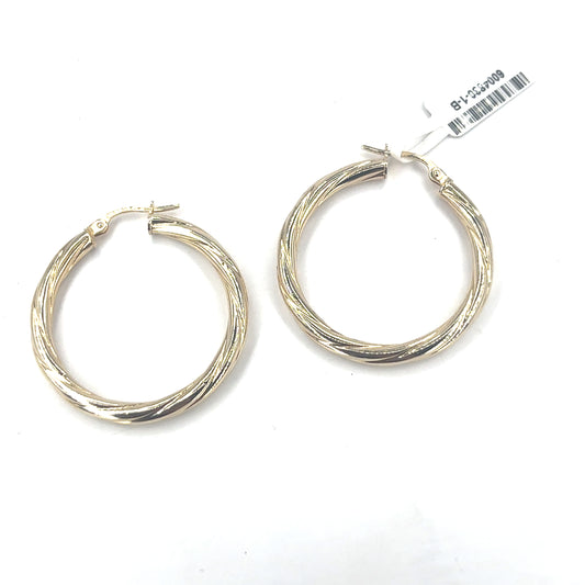 Women’s 9ct Yellow Gold Small Twist Hoop Earrings - 1.3G
