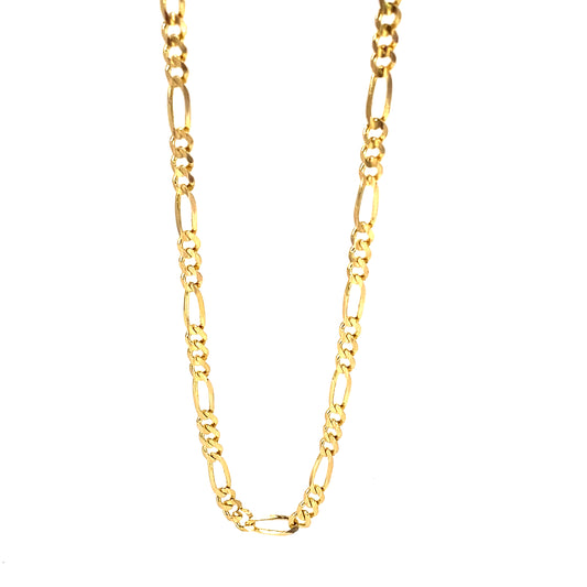 Unisex 9ct Yellow Gold Figaro Chain- 24” 11.2g