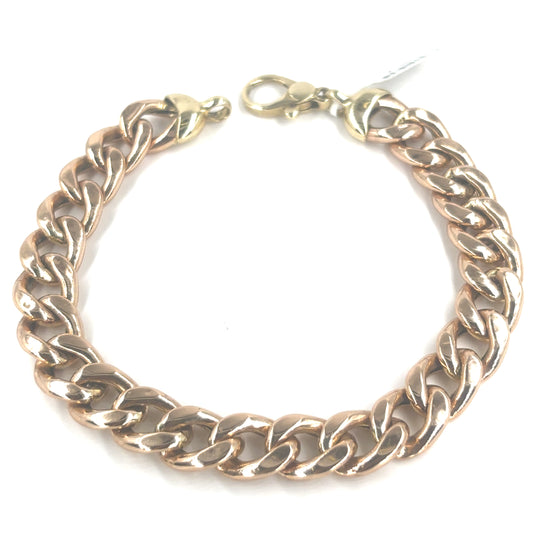 Men’s 9ct Yellow Gold Hollow Curb Bracelet - 8” 20.5g