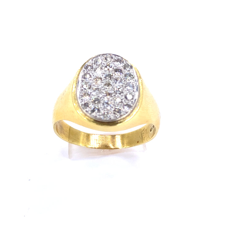 Men’s 18ct Yellow Gold Diamond Signet Ring - 1.45ct 11.3g