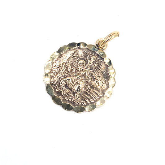 Unisex 9ct Yellow Gold St Christopher Pendant