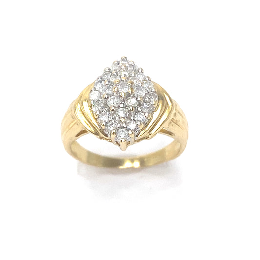 Women’s 18ct Yellow Gold Vintage Diamond Cluster Ring - 0.50ct