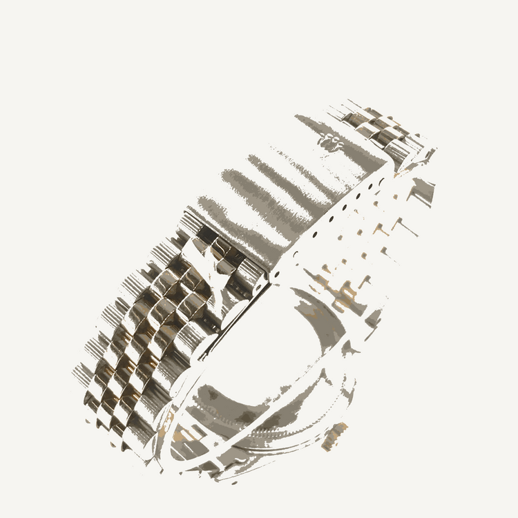 Men’s 18ct Yellow Gold & Oyster Steel Rolex Datejust 36mm Watch - Champagne Dial Diamond Dot