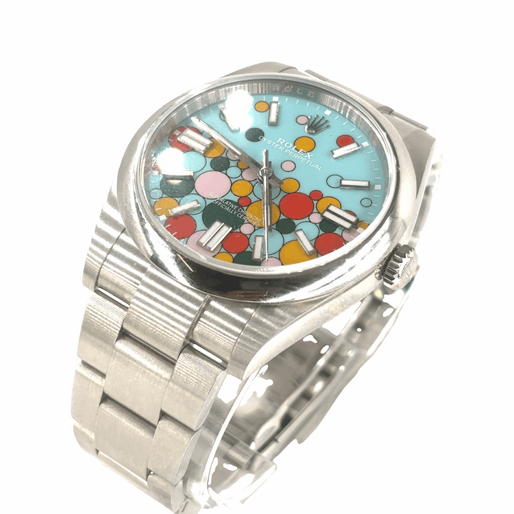 Men's Rolex Oyster Perpetual  Watch - Turquoise 'Celebration Dial', 2024