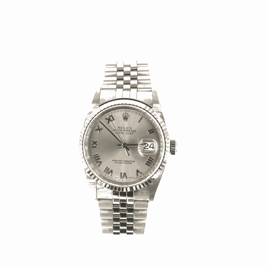 Men’s Stainless Steel Rolex DateJust 36 Watch - Roman Numerals