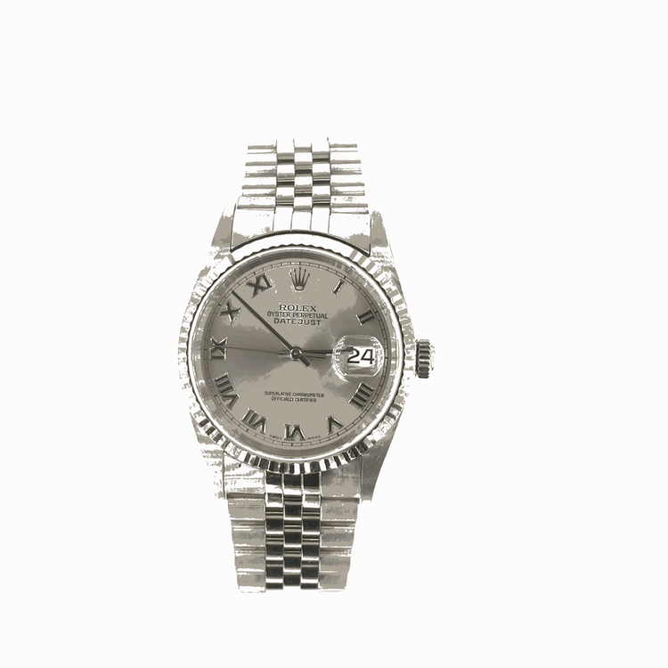 Men’s Stainless Steel Rolex DateJust 36 Watch - Roman Numerals