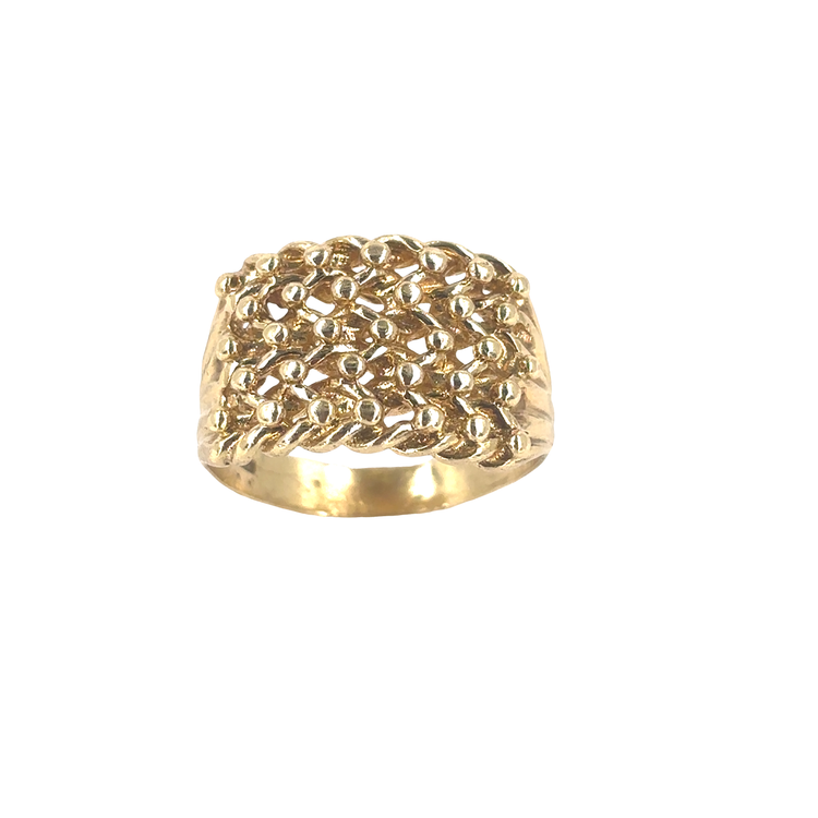 Men’s 9ct Yellow Gold Keeper Ring - 6.2g Size T