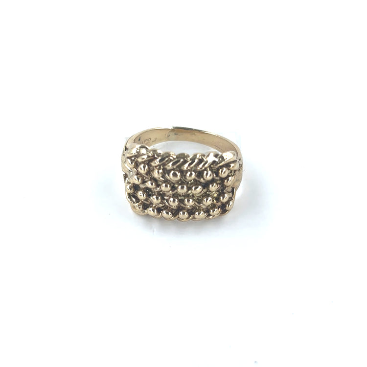 Men’s 9ct Yellow Gold Keeper Buckle Ring - 5.6g Size L