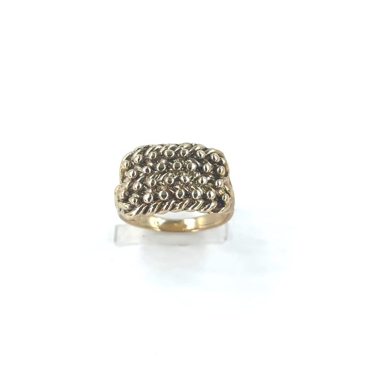 Men’s 9ct Yellow Gold Keeper Buckle Ring - 5.6g Size L
