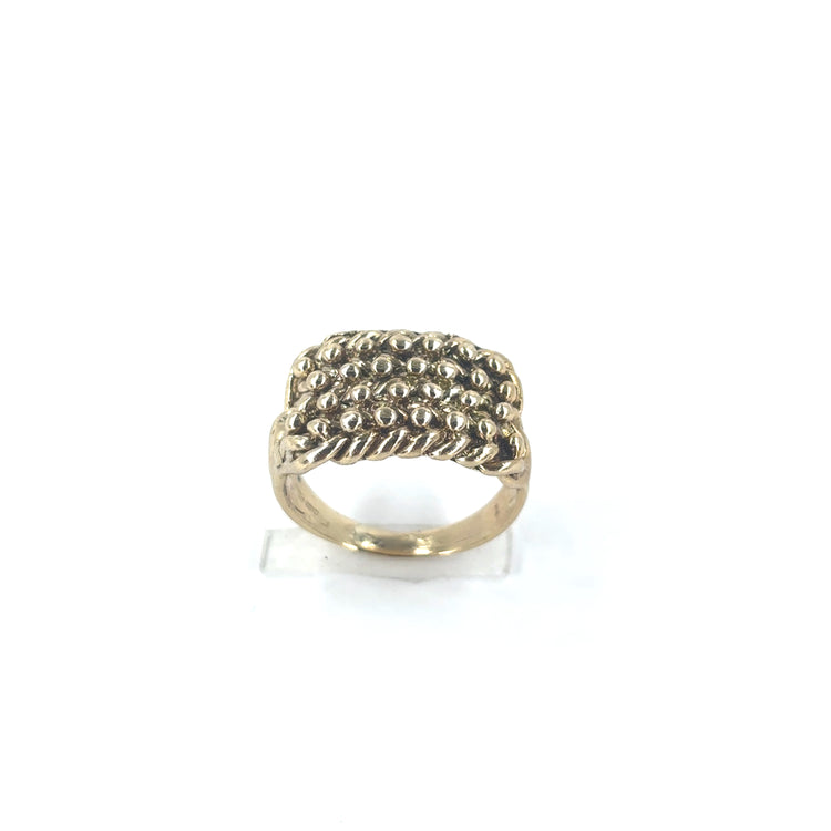 Men’s 9ct Yellow Gold Keeper Buckle Ring - 5.6g Size L