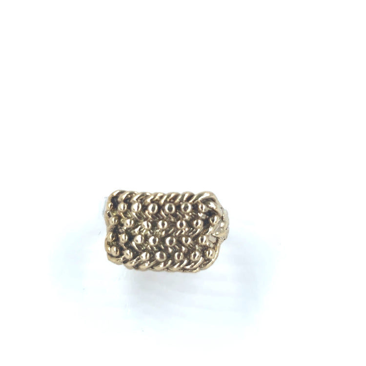 Men’s 9ct Yellow Gold Keeper Buckle Ring - 5.6g Size L