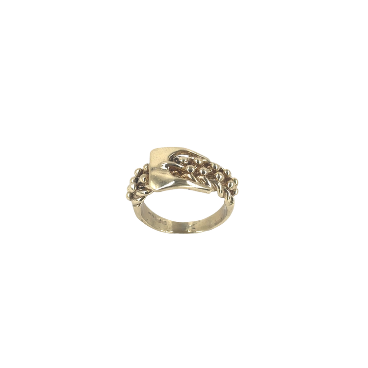 Men’s 9ct Yellow Gold Vintage Style Keeper Buckle Ring- 6g