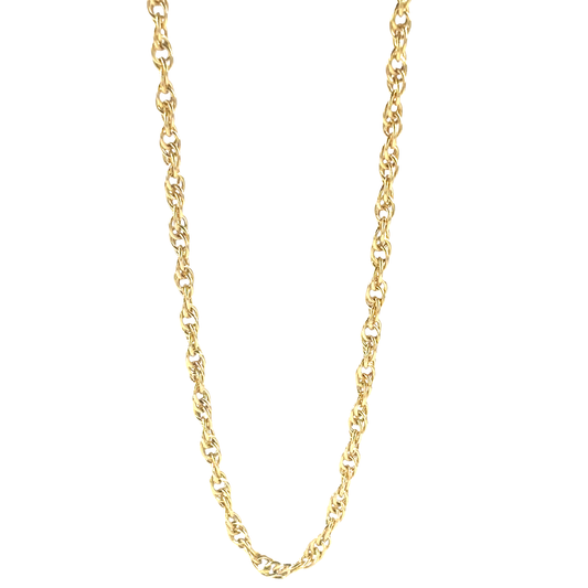 Women's 9ct Classic Yellow Gold Chain Necklace-11g