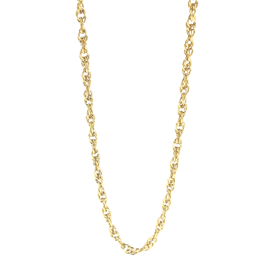 Women's 9ct Classic Yellow Gold Chain Necklace-11g