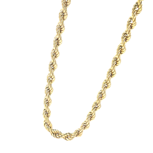 Men’s 9ct Elegant Yellow Gold Rope Chain- 0.5cm 15.7g  24”