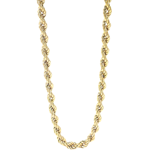 Men’s 9ct Elegant Yellow Gold Rope Chain- 0.5cm 15.7g  24”