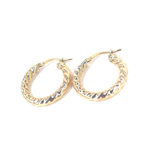 Women’s 9ct Yellow Gold Twist Hoops - 2.1g