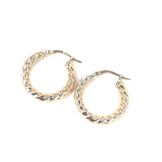 Women’s 9ct Yellow Gold Twist Hoops - 2.1g