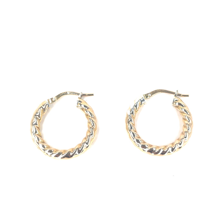 Women’s 9ct Yellow Gold Twist Hoops - 2.1g