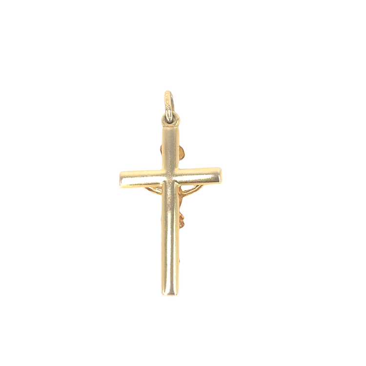 Elegant Yellow Gold Crucifix Pendant