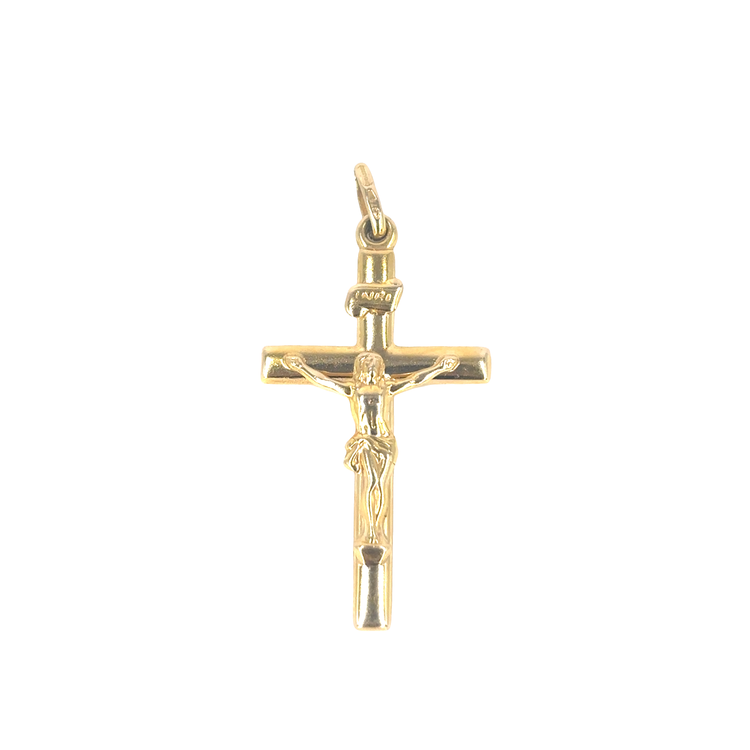 Elegant Yellow Gold Crucifix Pendant