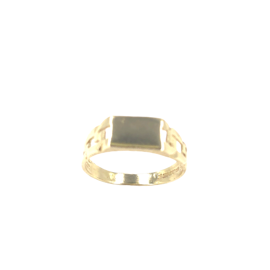 Men’s 9ct Classic Yellow Gold Signet Ring- 1.4g Size M
