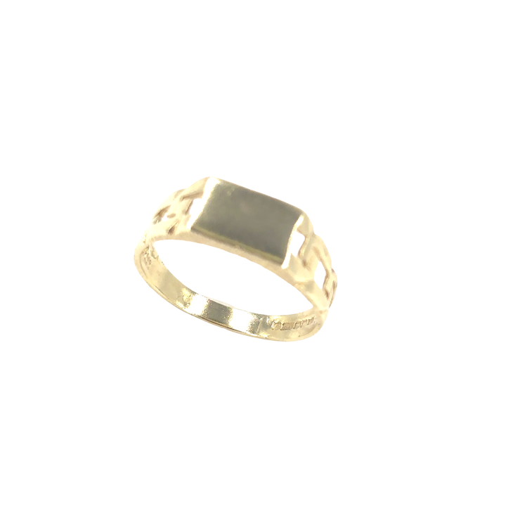 Men’s 9ct Classic Yellow Gold Signet Ring- 1.4g Size M
