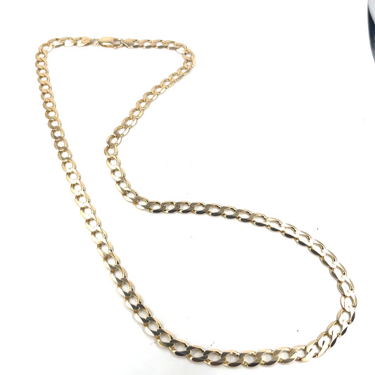 Men's 9ct Classic Yellow Gold Chain Necklace-36g