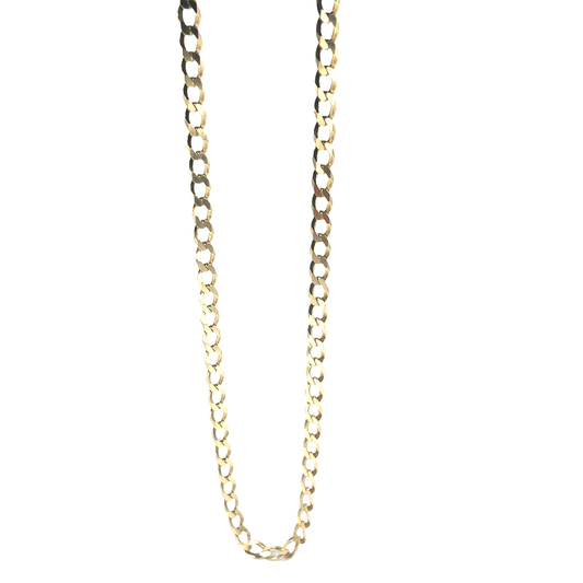 Men’s 9ct Classic Yellow Gold Curb Chain Necklace- 16.2g 22”