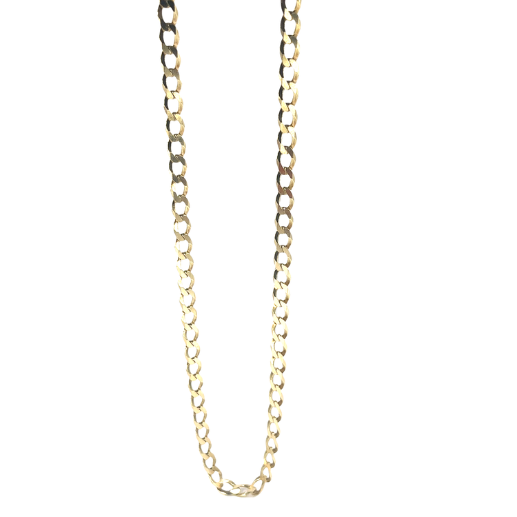 Men’s 9ct Classic Yellow Gold Curb Chain Necklace- 16.2g 22”