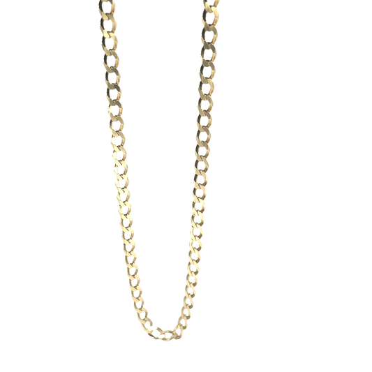 Men’s 9ct Classic Yellow Gold Curb Chain Necklace- 16.2g 22”